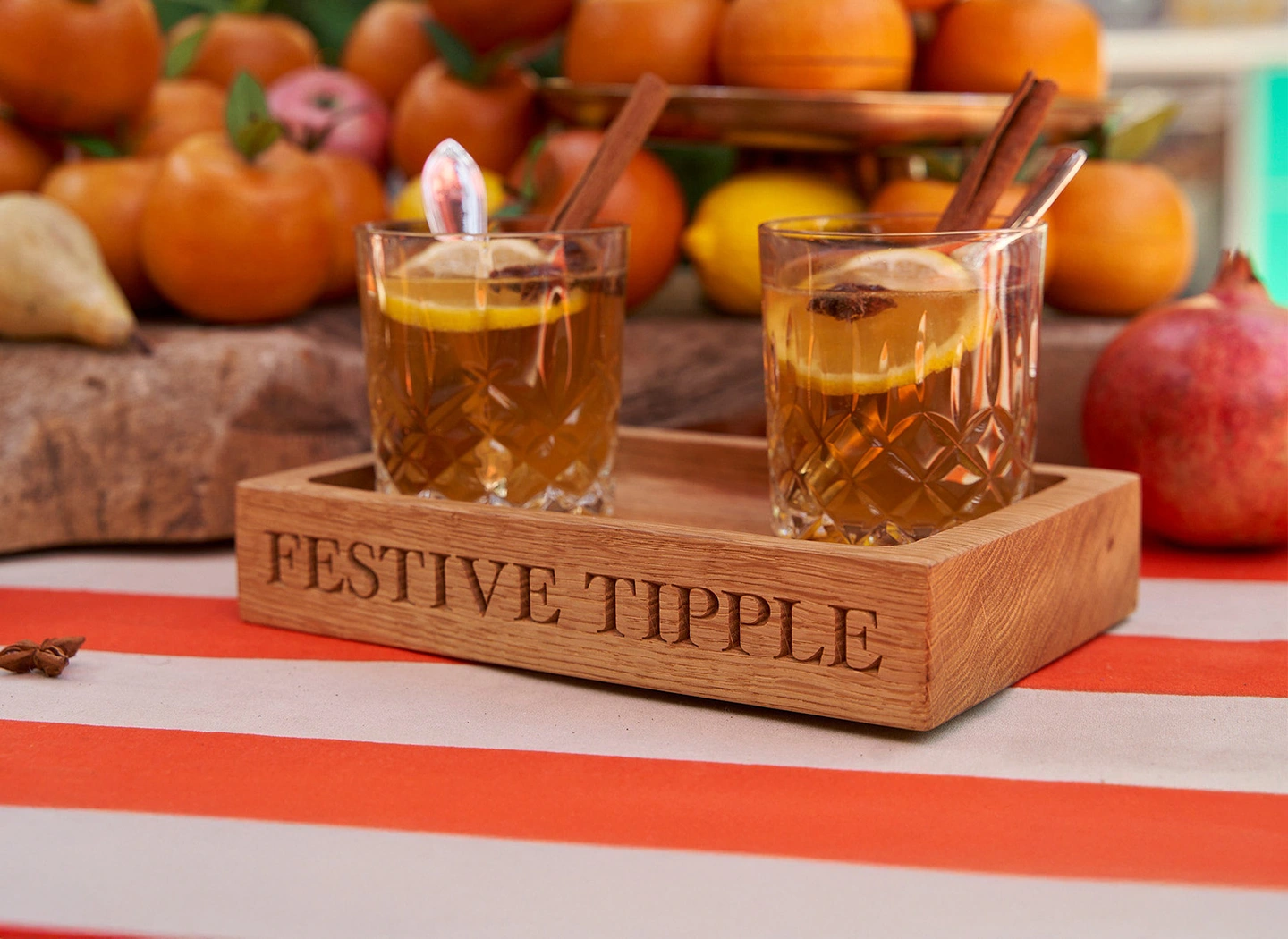 Festive tipple drinks tray 