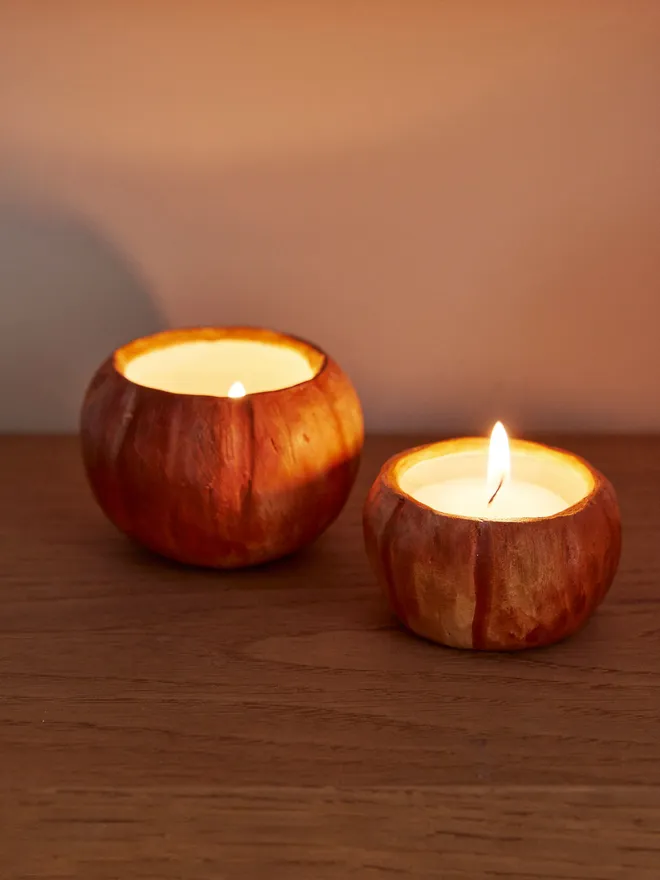 Pumpkin tea light holders