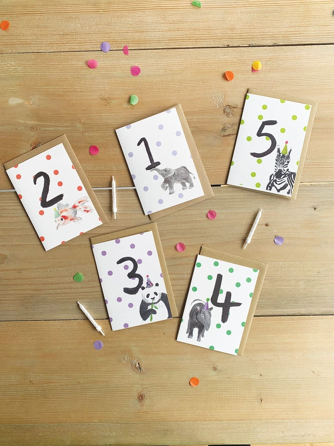 Party Animal Birthday Age Cards 