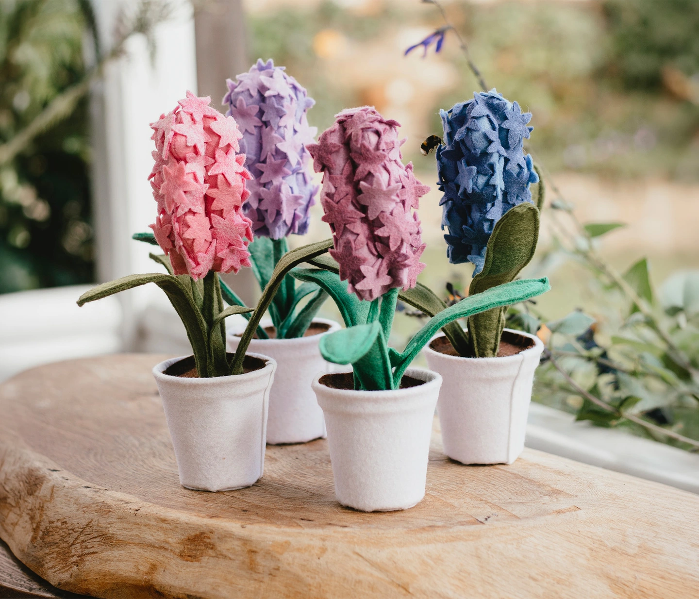 Hyacinth felt potted plant