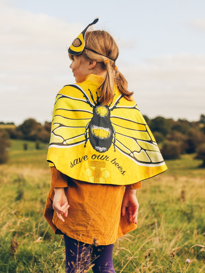 kids save our bees hero cape and mask set