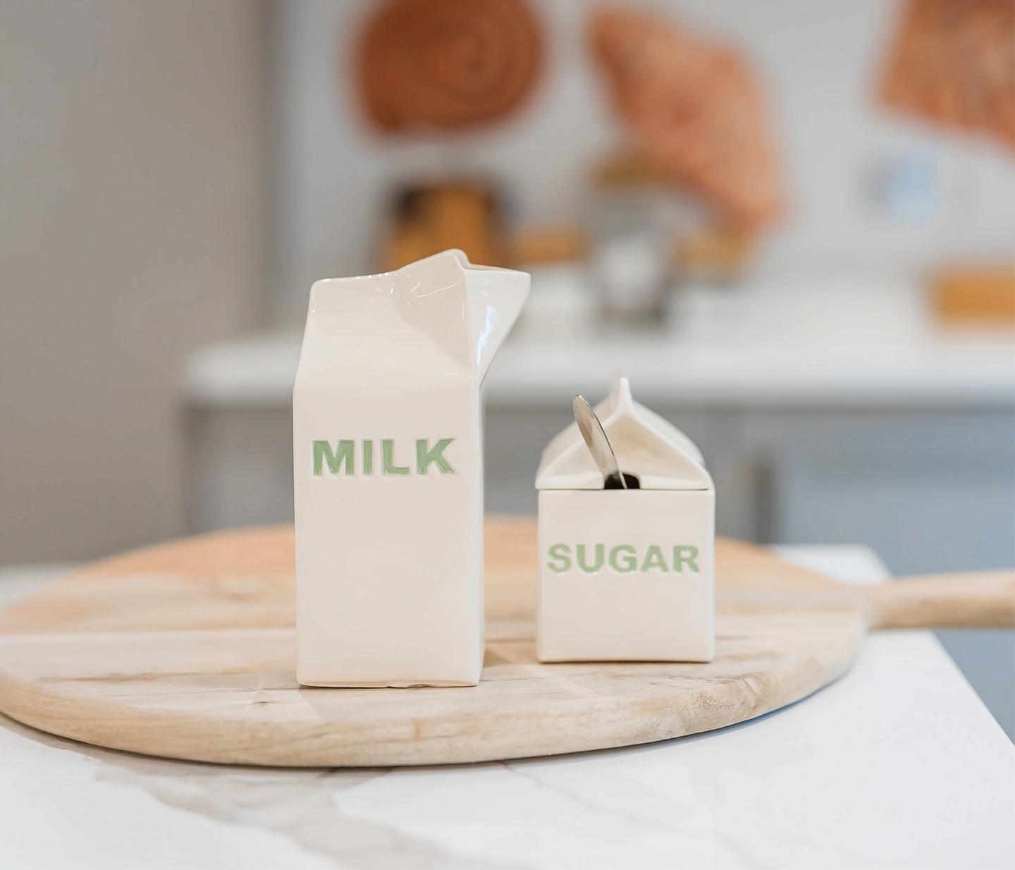 Milk and sugar ceramic carton