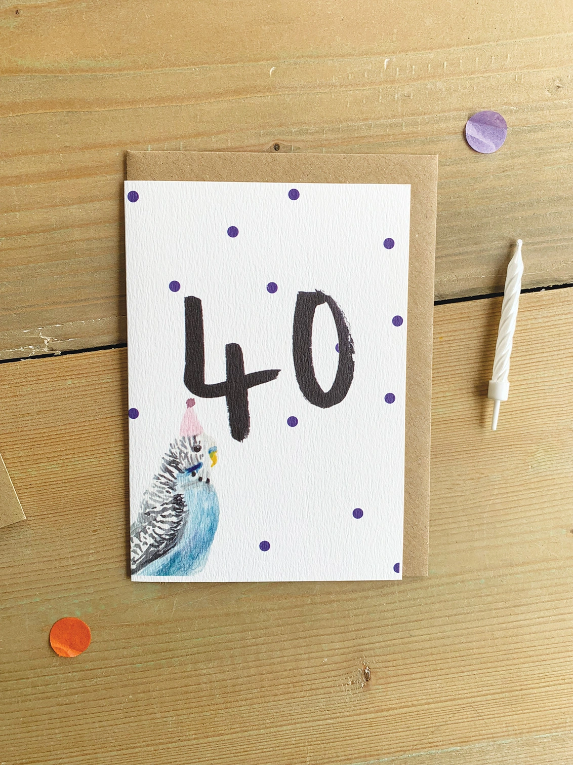 Budgie Fortieth Birthday Milestone Card 