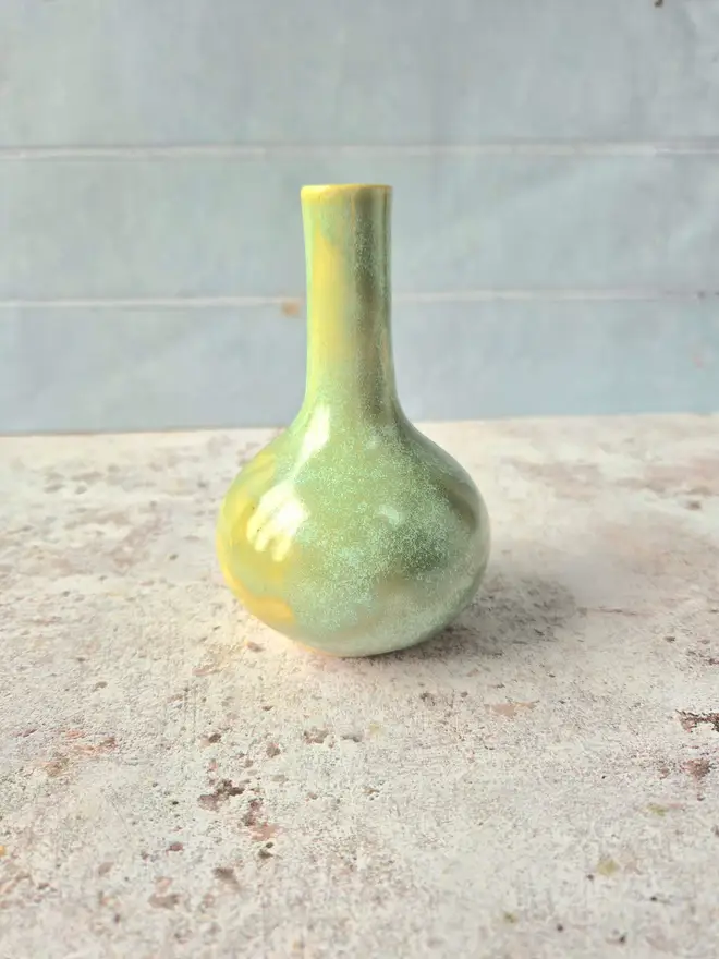 ceramic bud vase, ceramic vase, small pottery vase, gift vase, gift for new house, gift for friend, gift for wife, green vase, Jenny Hopps Pottery