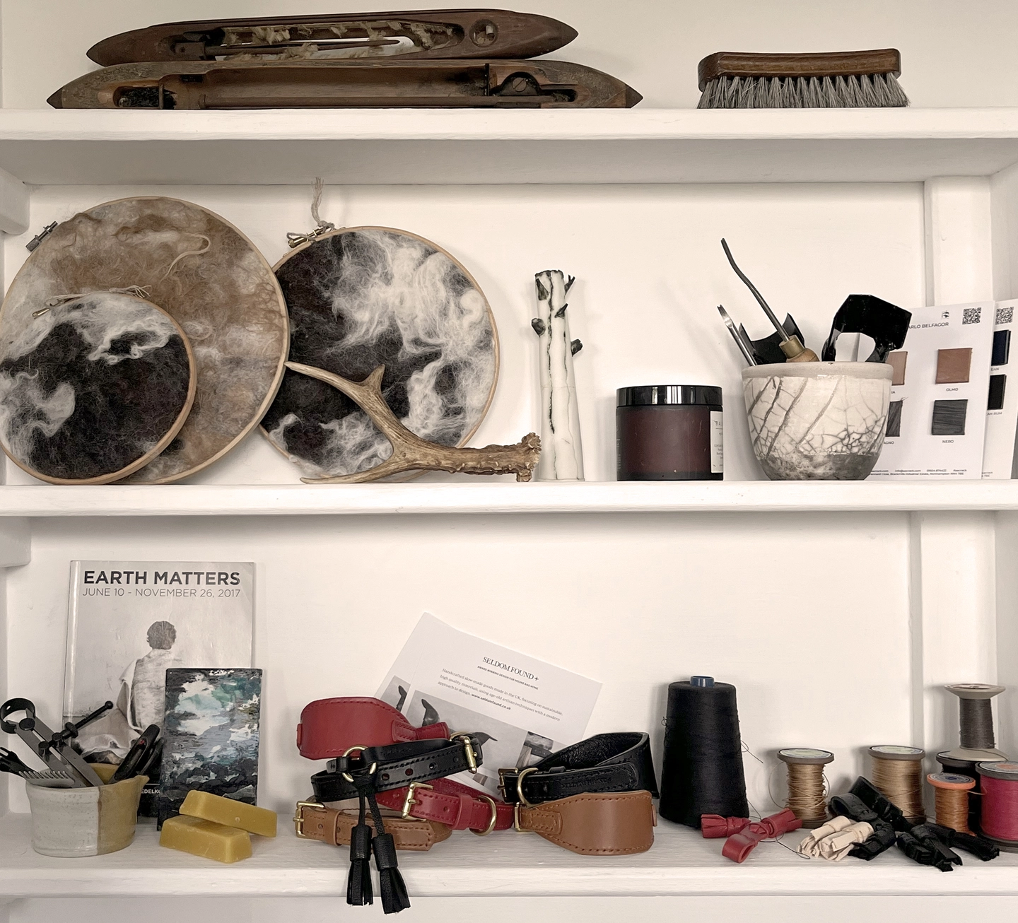 leatherworker studio shelves