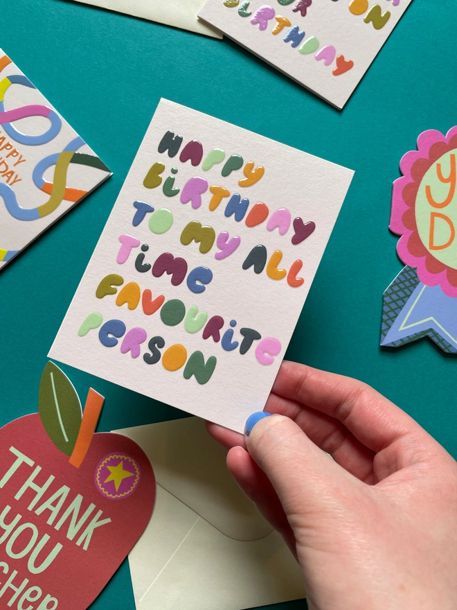 Joyful Mini Birthday Card 'To My All Time Favourite Person' | Raspberry Blossom