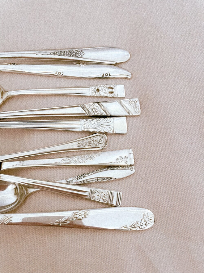 vintage engraved spoon handles