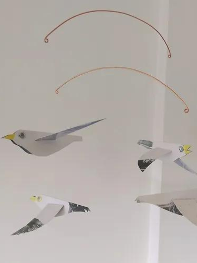 Seagulls Handmade Paper Birds Mobile