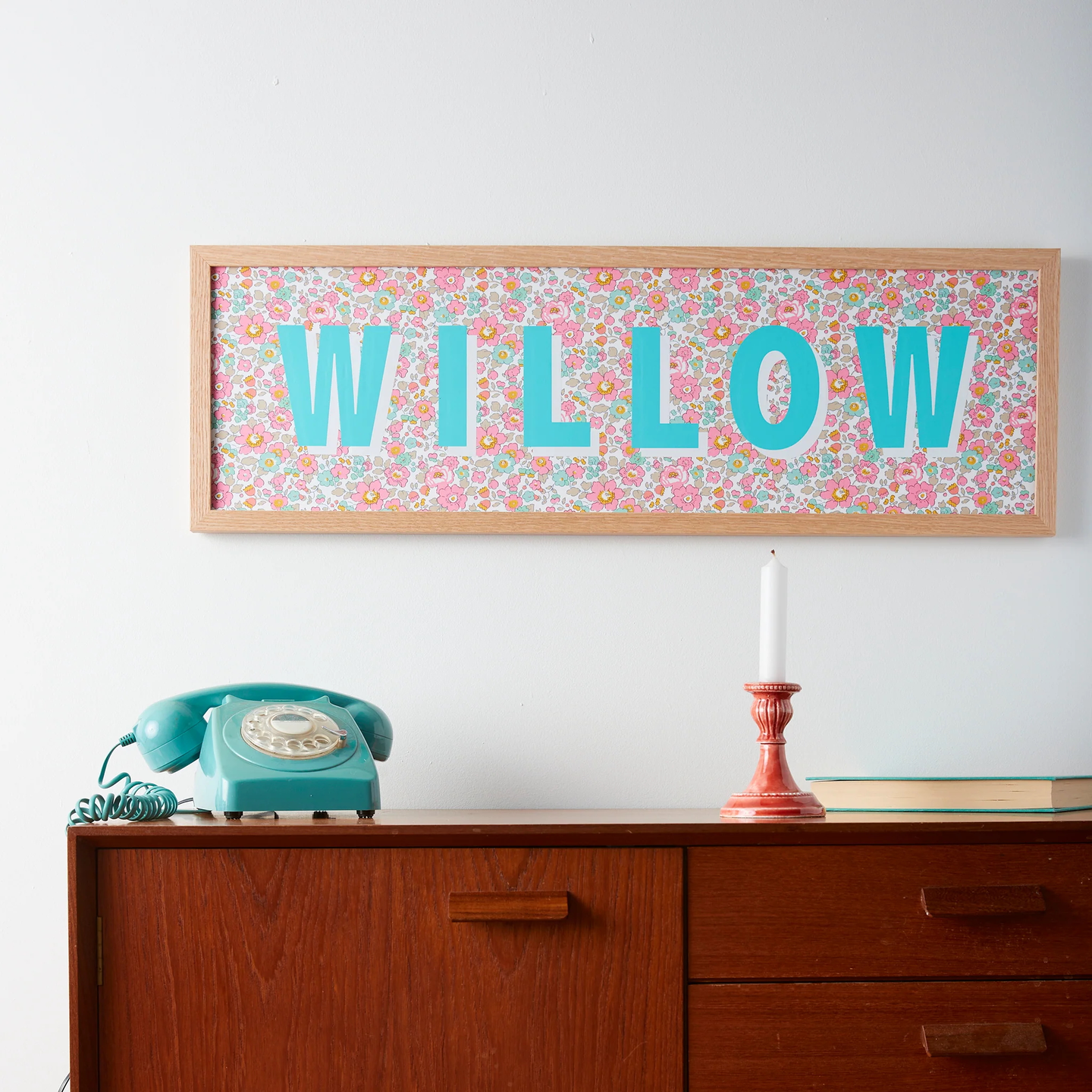 Willow personalised liberty print sign