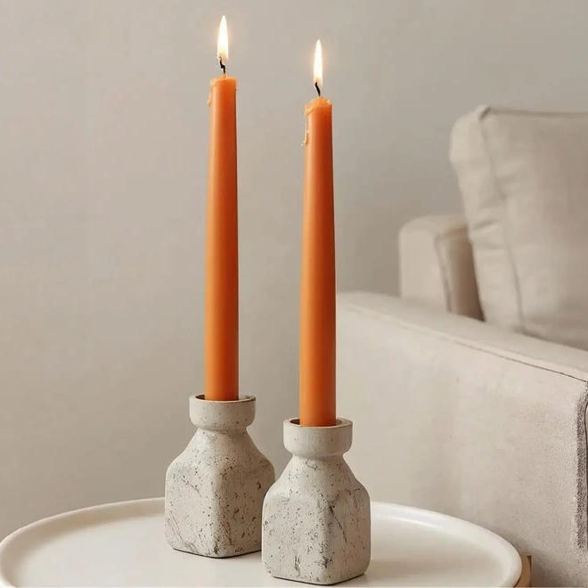 Orange tapered candles