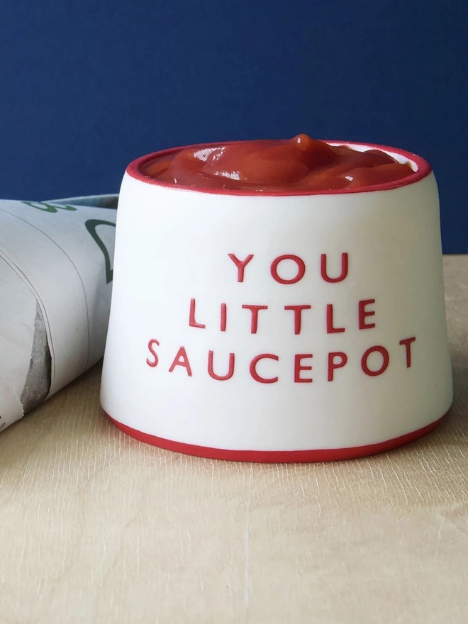 'You Little Saucepot' Red Ceramic Pot