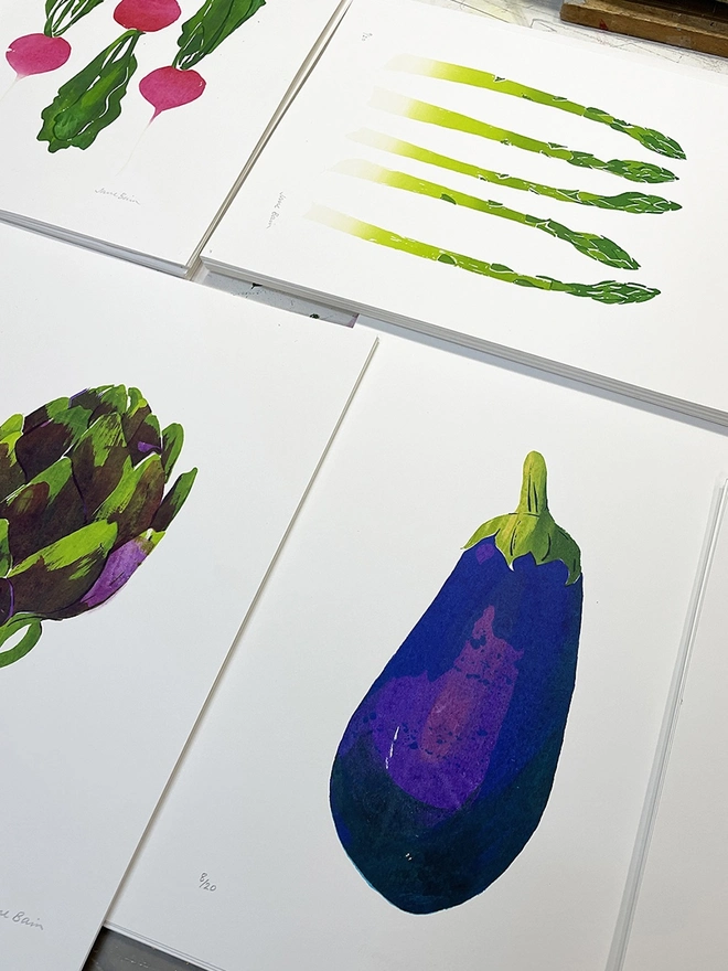 Aubergine Screenprint