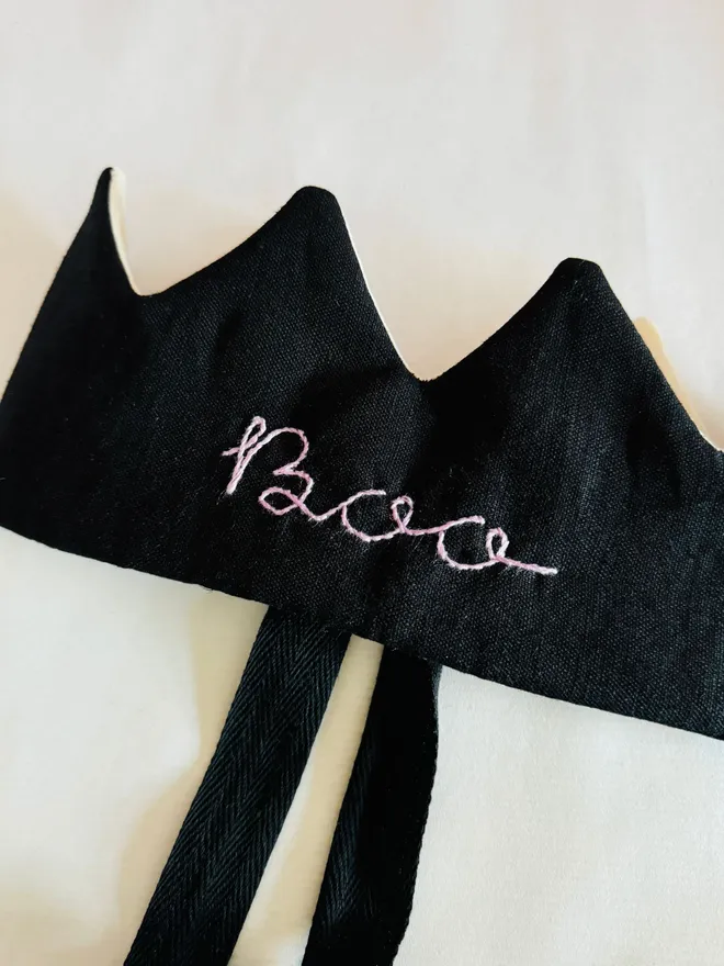 Halloween crown hand embroidered crown name crown Halloween boo Halloween headwear Halloween costume Halloween crown linen crown