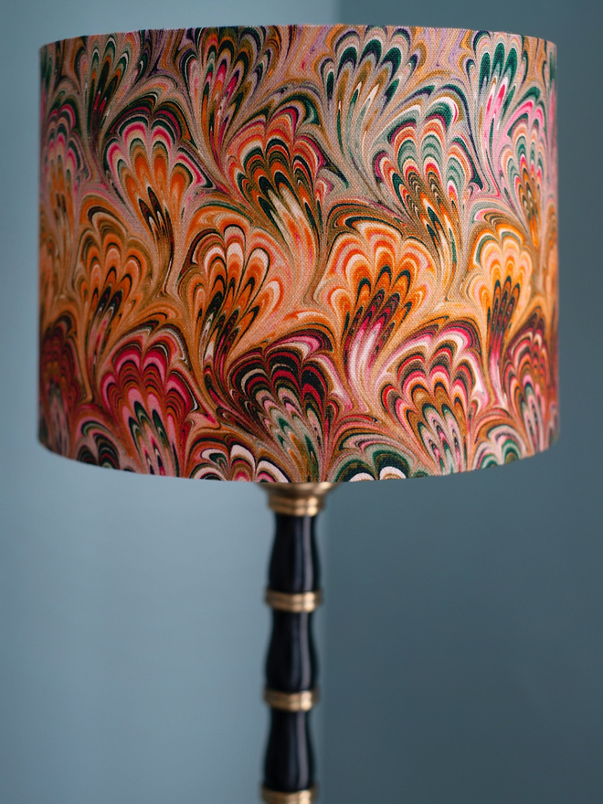  multi coloured handmade linen lampshade