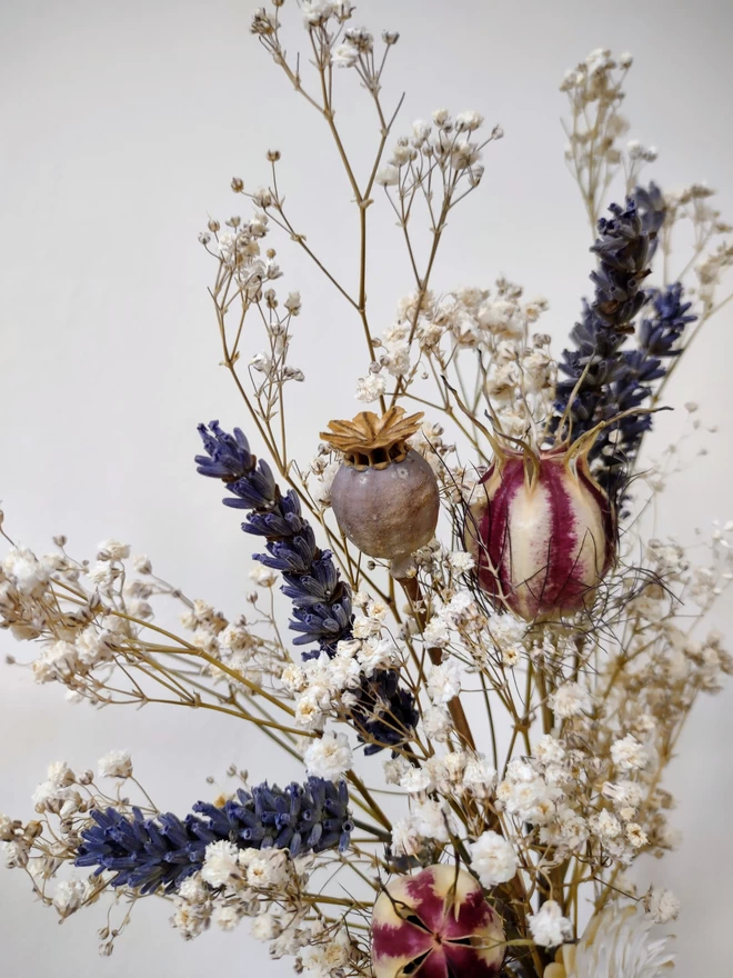 Handcrafted Dried Flower 'Lavender Mini' Deer Wall Hanging