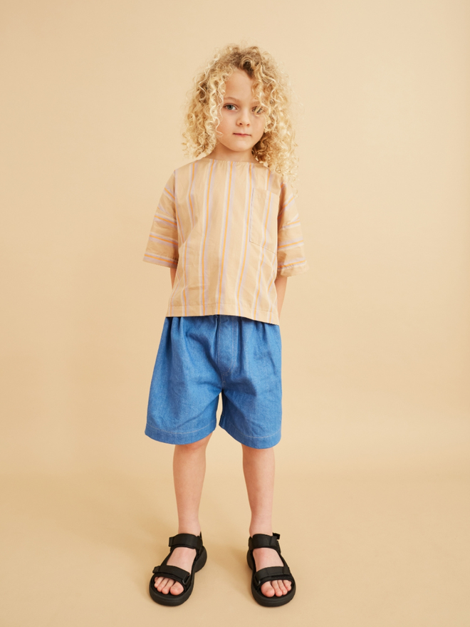 Organic studio koter cotton striped oversized kids t-shirt