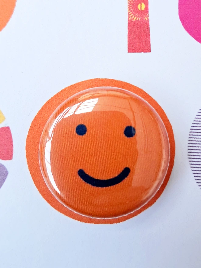 Happy Face Smiley Pin Badge