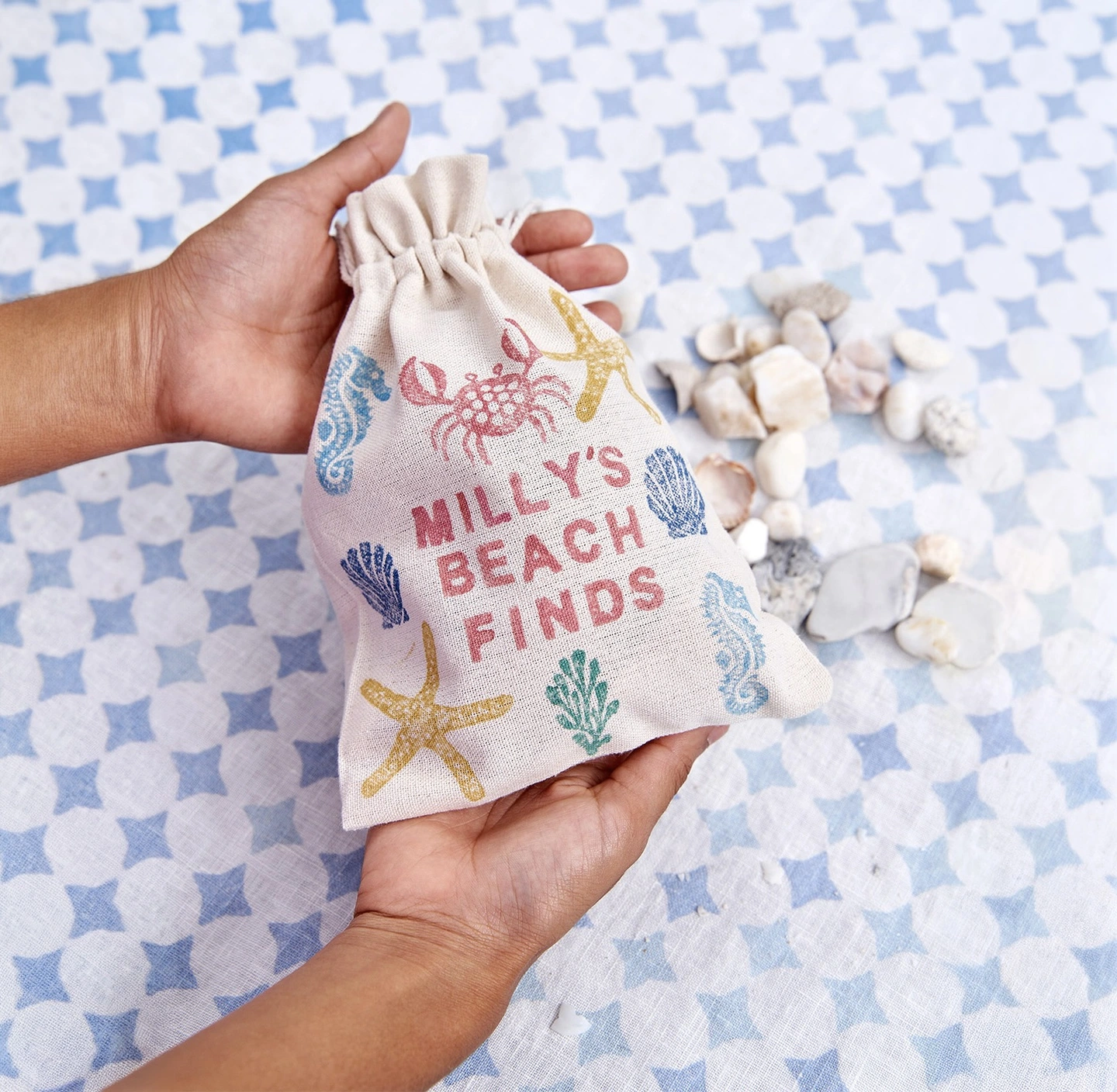 Beach finds small cotton bag
