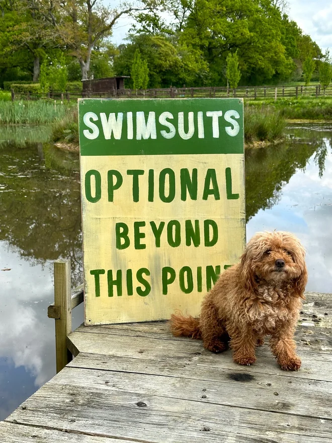 'Swimsuits Optional Beyond This Point' Sign