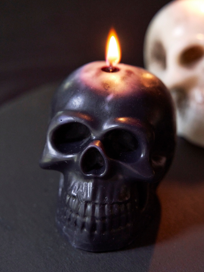 Halloween skull candle