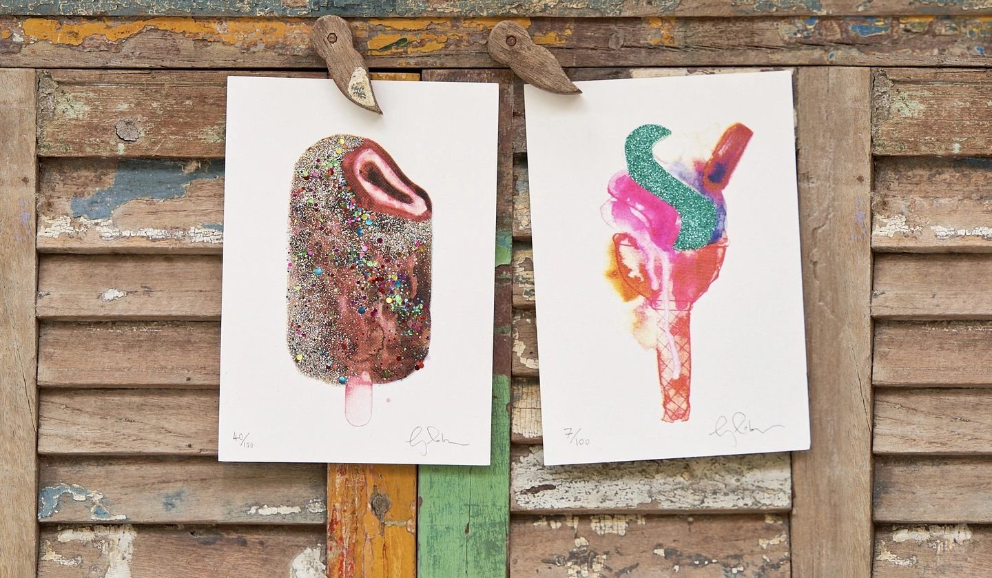 Glitter ice cream lolly prints
