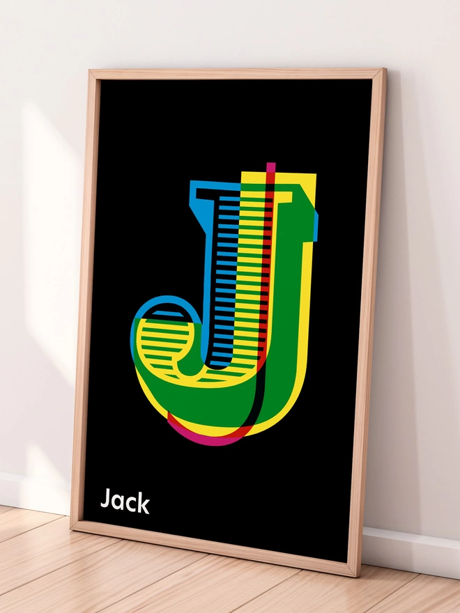 Kids Art Print | Personalised Monogram | Full Alphabet Set | Giclée Print