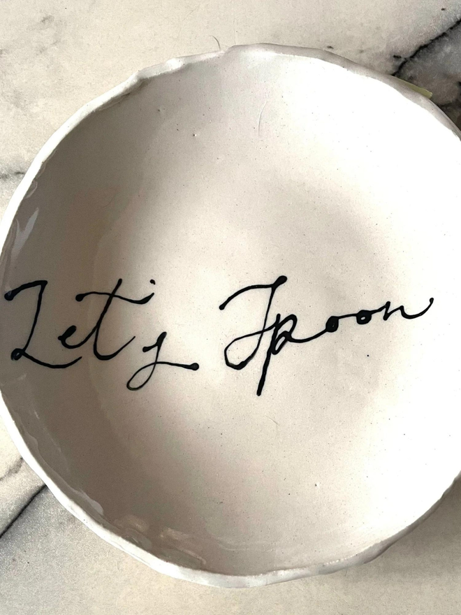 Let's Spoon Small Ceramic Plate