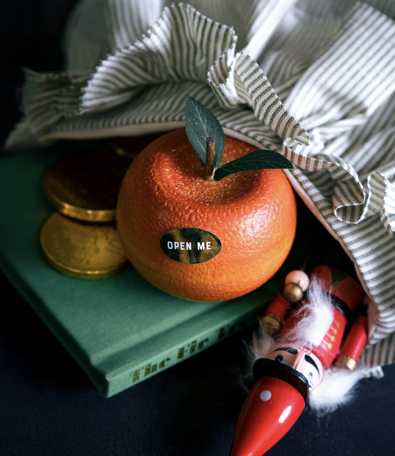Hollow wooden Christmas clementine stocking filler