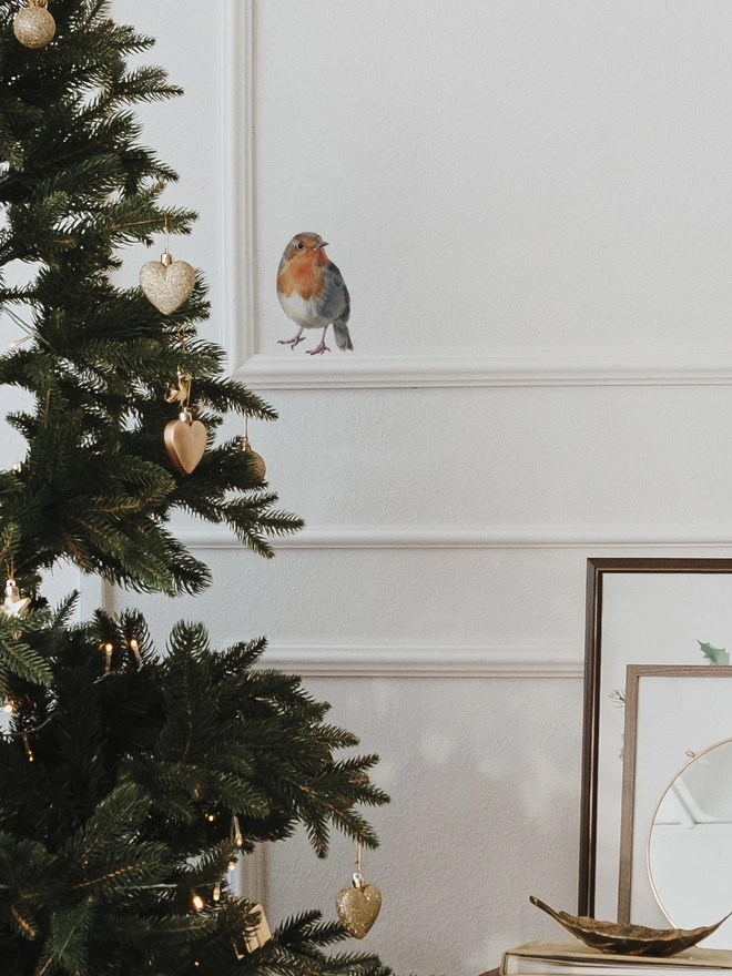 christmas robin wall sticker