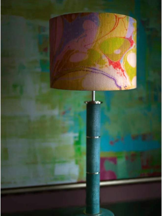 colourful handmade linen lampshade