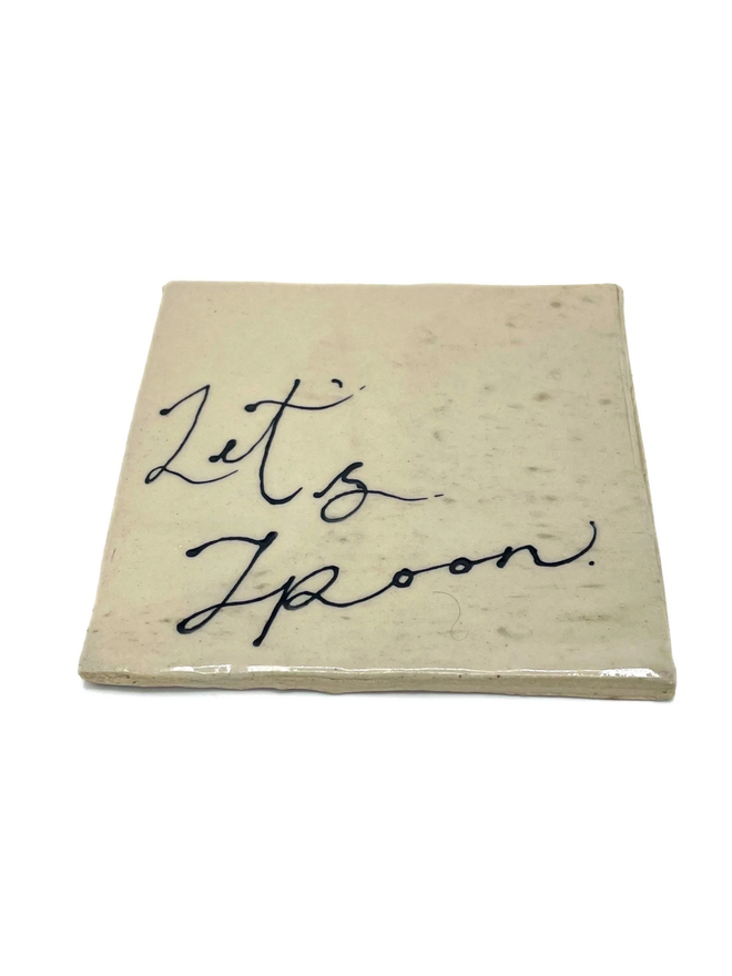 Let's Spoon Ceramic Coaster