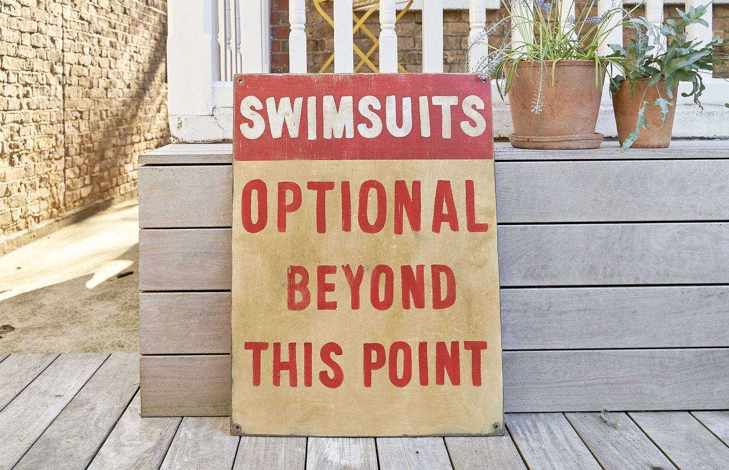Swimsuits optional beyond this point
