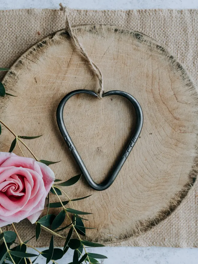 hand forged personalised couples heart