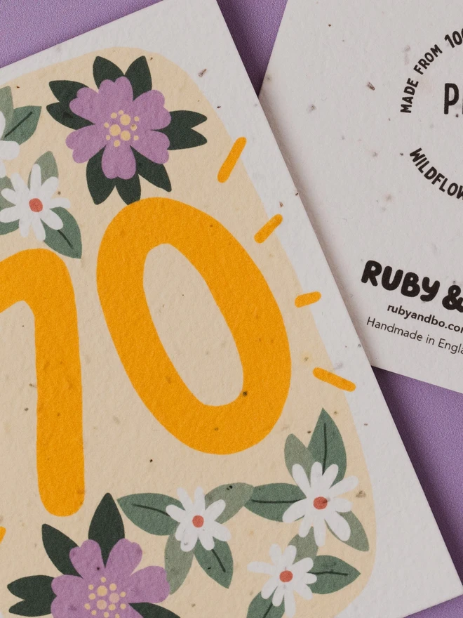 Plantable 70th Birthday Card