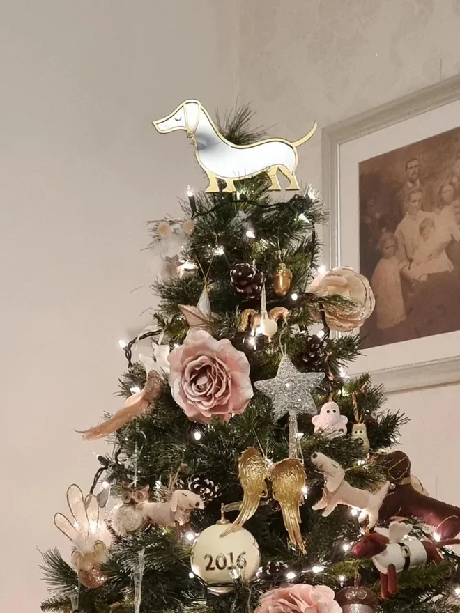 Sausage Dog Christmas Tree Topper