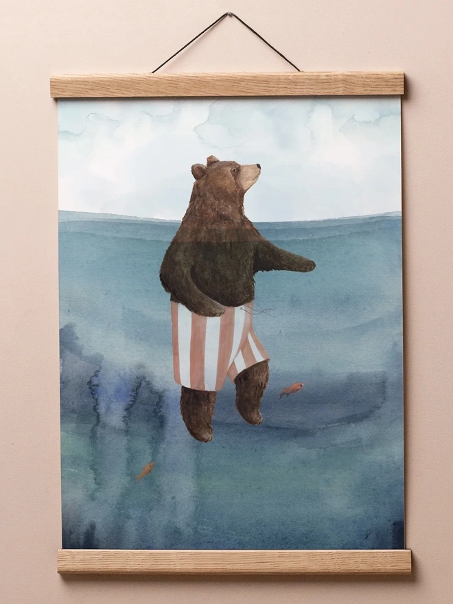 Floating Bear Print