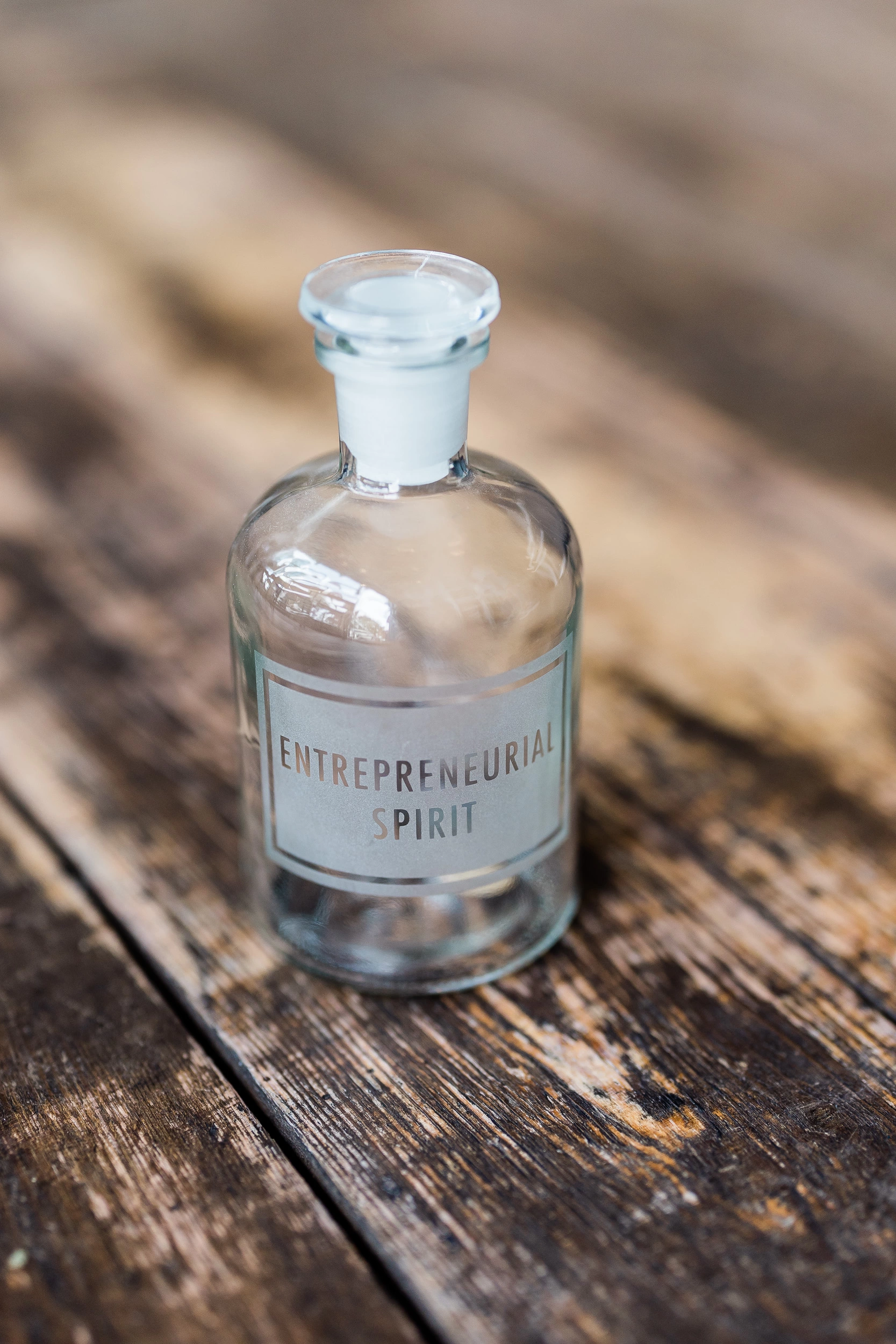 Entrepeneurial Spirit Vinegar and Brown glass jar
