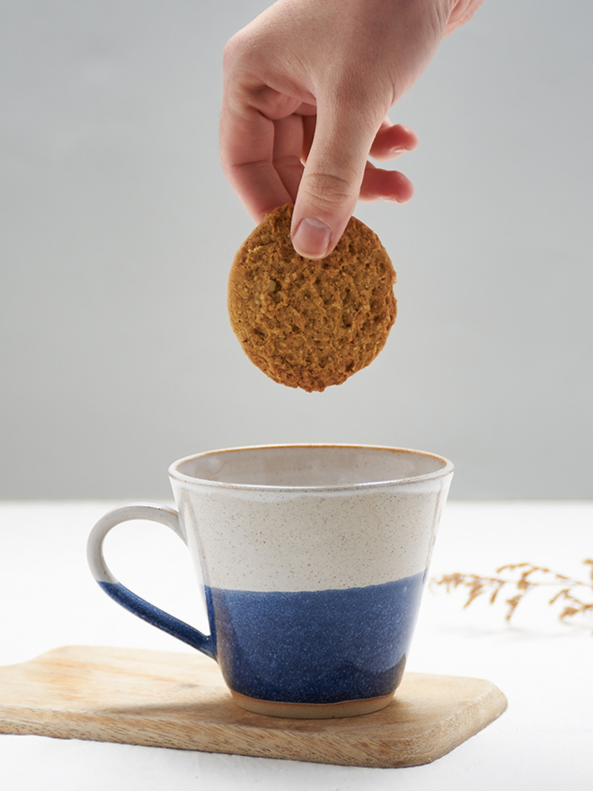 Blue and White Ceramic Mug