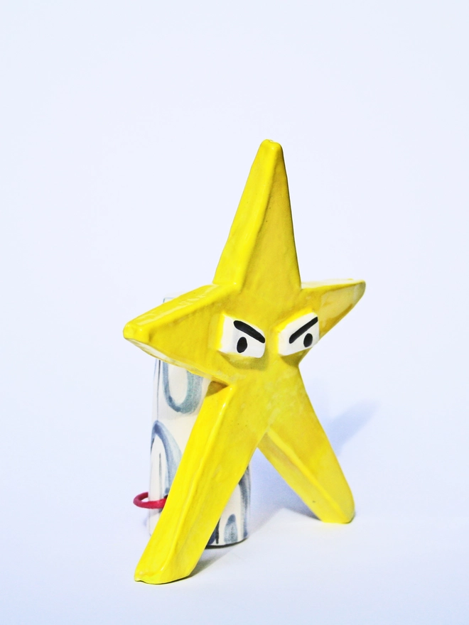 Star Christmas Tree Topper decoration handmade ceramic