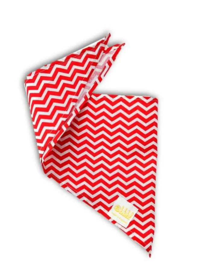 Red Zig Zag Cotton Dog Bandana 