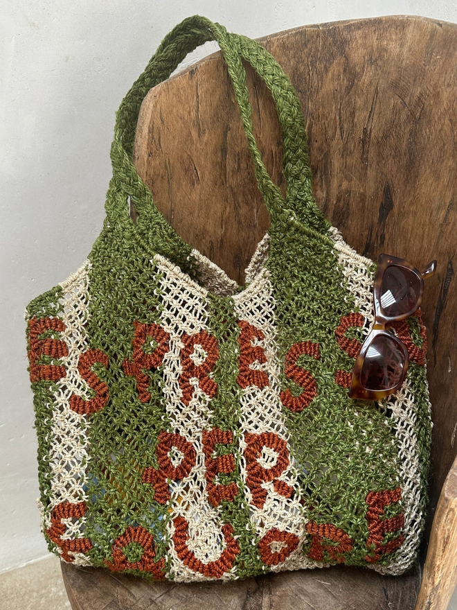 Espresso Per Favore Jute Tote Bag