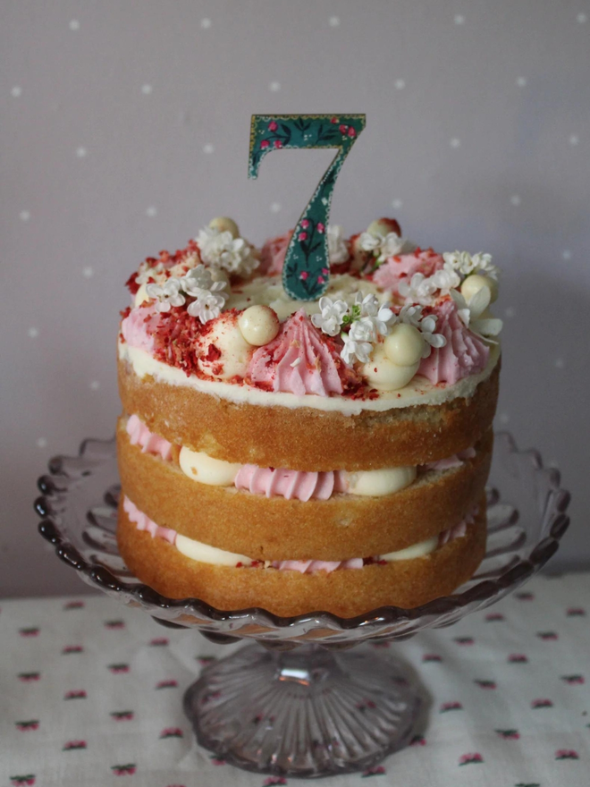Number 7 - Wooden Cake Topper