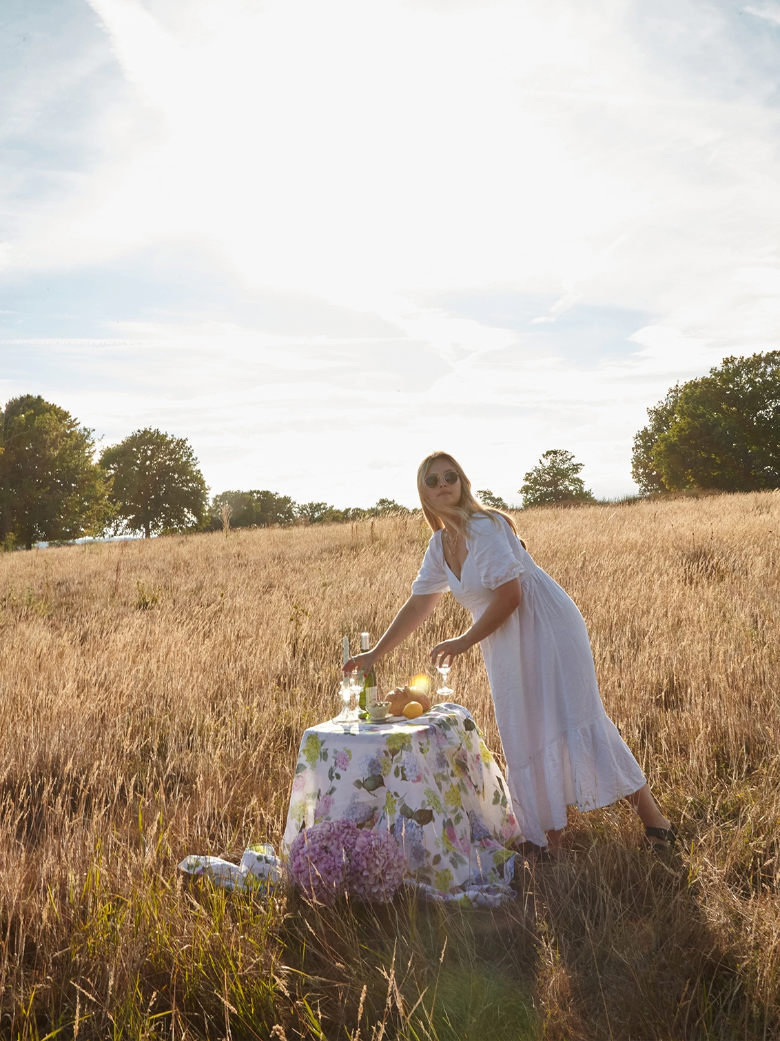 Table field in Hydrangea Linen 