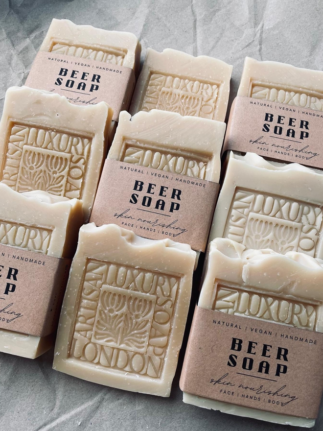 handmade vegan beer soap bars