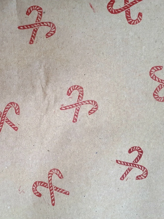 Candy Cane Ink Stamp