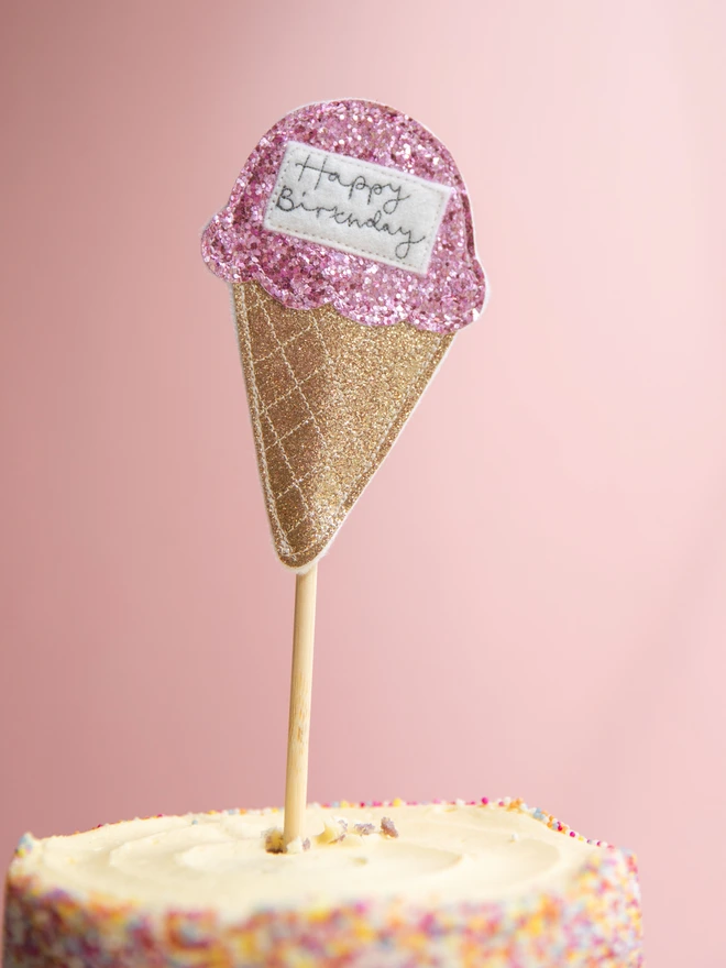 personalised ice cream cake topper