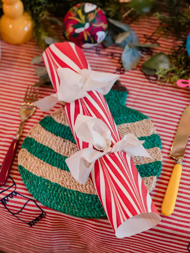 Red candy cane crackers