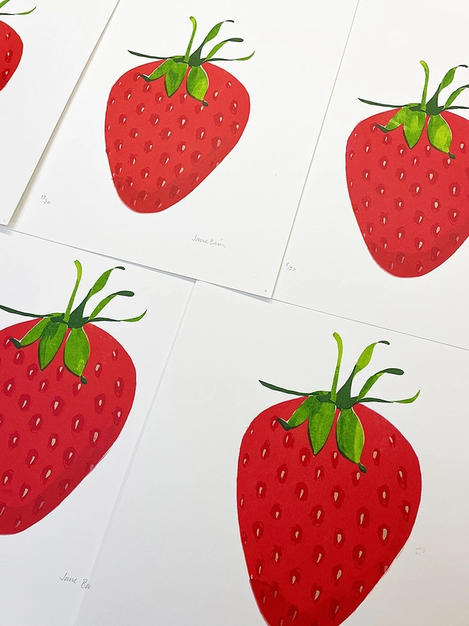 Strawberry Screenprint