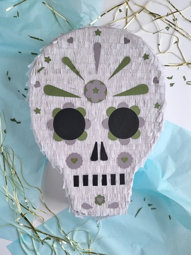 Sugar Skull Pinata in muted tones