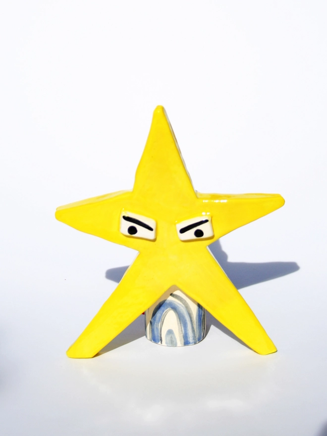 Star Christmas Tree Topper decoration handmade ceramic